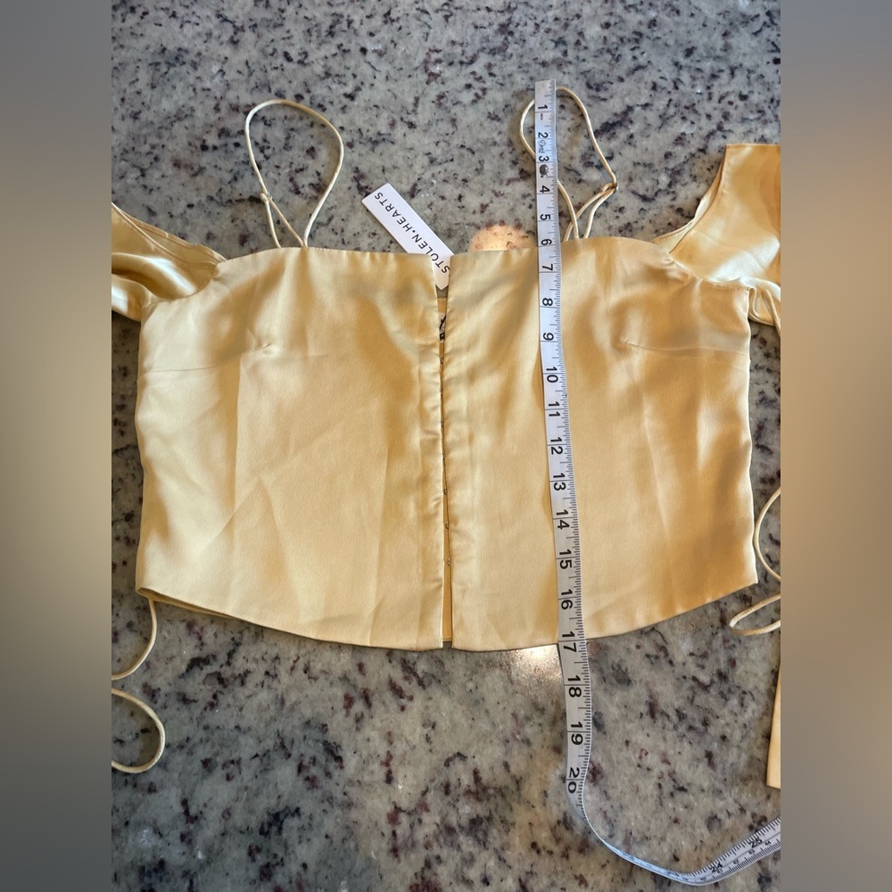 NWT Yellow Off-Shoulder Women's corset Top size M - Picture 7 of 7